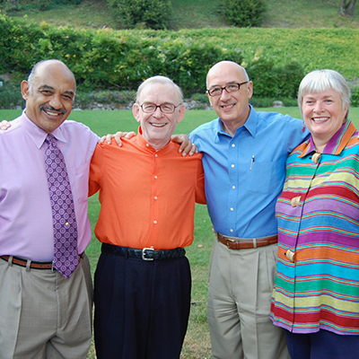 From left: Dr. Lenneal Henderson, Neal Peirce, Curtis Johnson, Farley Peters, the team behind the book “Century of the City.”